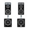Color flat style loudspeakers stand subwoofer pair illustration