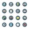 Color flat style various social network icons set