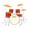 Color flat style vector drum set