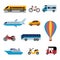 Color flat transport icons