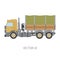 Color flat vector icon construction machinery truck wagon. Industrial style. Corporate cargo delivery. Commercial