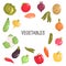 Color flat vegetables icons set