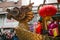 Color float and dragon in chinese new year parade