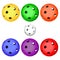 Color floorball ball for logo the team and the cup