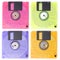 Color floppy disks isolated