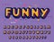 Color font. Funny letters and numbers set. Playful style alphabet. Retro ABC for party, disco, school and fun