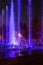 Color fountain in center of Chelyabinsk at night