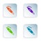 Color Fountain pen nib icon isolated on white background. Pen tool sign. Set colorful icons in square buttons. Vector