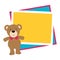 Color frame with border with teddy bear