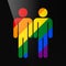 Color gay marriage homosexual flat icon