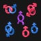 Color Gender Sign 3d Icon Set Isometric View. Vector