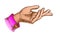 Color Girl Hand Gesture Show Direction Handdrawn Vector