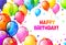 Color Glossy Happy Birthday Balloons.vector