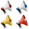 Color glossy megaphone sign