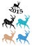 Color goats - symbol of chinese 2015 year - vector