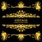 Color Gold Vintage Decorations Elements. Flourishes Calligraphic Ornaments and Frames. Retro Style