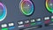 Color grading control edit on monitor. Showing adjust color