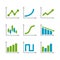 Color Graph Chart Icons Set. Vector