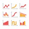 Color Graph Chart Icons Set. Vector