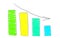 Color graph and grey arrow down image in style naive