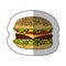 color hamburger fast food icon
