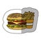 color hamburger and fries french icon