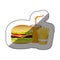 color hamburger, soda and fries french food