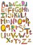 Color hand drawn alphabet