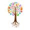 Color hand tree for diverse community help