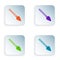 Color Handle broom icon isolated on white background. Cleaning service concept. Set colorful icons in square buttons