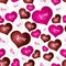 Color helium balloons heart shape for love and valentine seamless pattern eps10