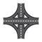 Color highway road line icon, traffic interchange