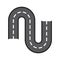 Color highway road line icon. Traffic route, path