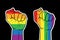 Color  horizontal banner fist in rainbow colors.