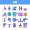 Color HR Human Resources Icons Set Vector