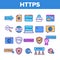 Color Https Elements Vector Sign Icons Set