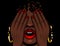 Color  illustration african american girl covers her face with her hands. The girl experiences emotions of stress, fear, pai