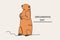 Color illustration of a cute groundhog standing