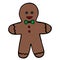 Color illustration of a gingerbread man. Shortbread. Boy. Colorless background. Christmas. New Year