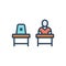 Color illustration icon for Absent, absenteeism and missing