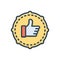 Color illustration icon for Absolutely, fully and approve