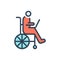 Color illustration icon for Accessibility, handicap and mobility