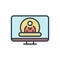 Color illustration icon for Admin, administrator and information