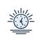 Color illustration icon for Afternoon, time and clock