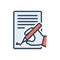 Color illustration icon for Agree, concur and consent