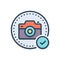 Color illustration icon for Allowing, benign and photography