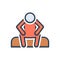 Color illustration icon for Alone, lonely and only