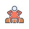 Color illustration icon for Alone, lonely and single