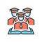 Color illustration icon for Alumni, old grad and postgraduate