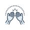 Color illustration icon for Amen, hands and pray